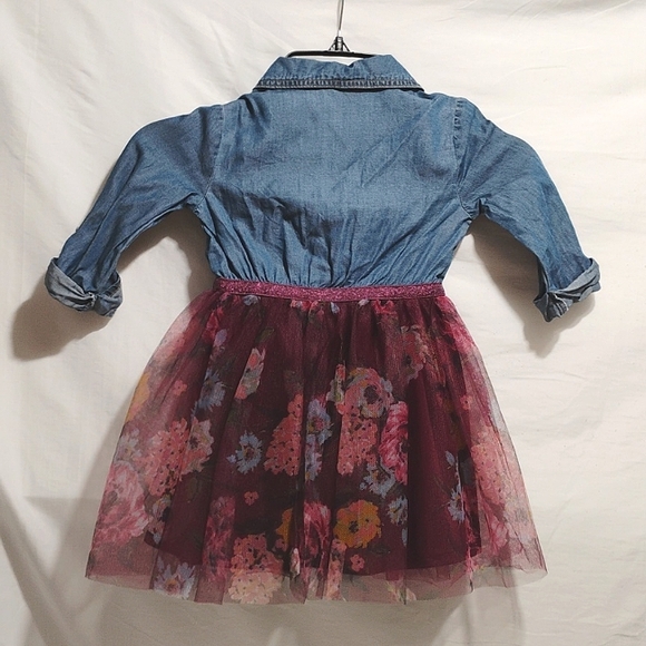 SALE! Pink & Violet Denim Top Dress Sz.3T Like New Worn 1X (A-76) - Picture 7 of 10
